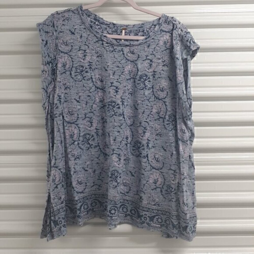 Free People Floral Print Top Size L